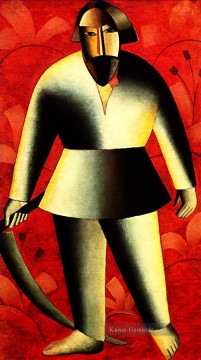 bekannte abstrakte Werke - der Reaper auf rot 1913 Kazimir Malewitsch abstrakt